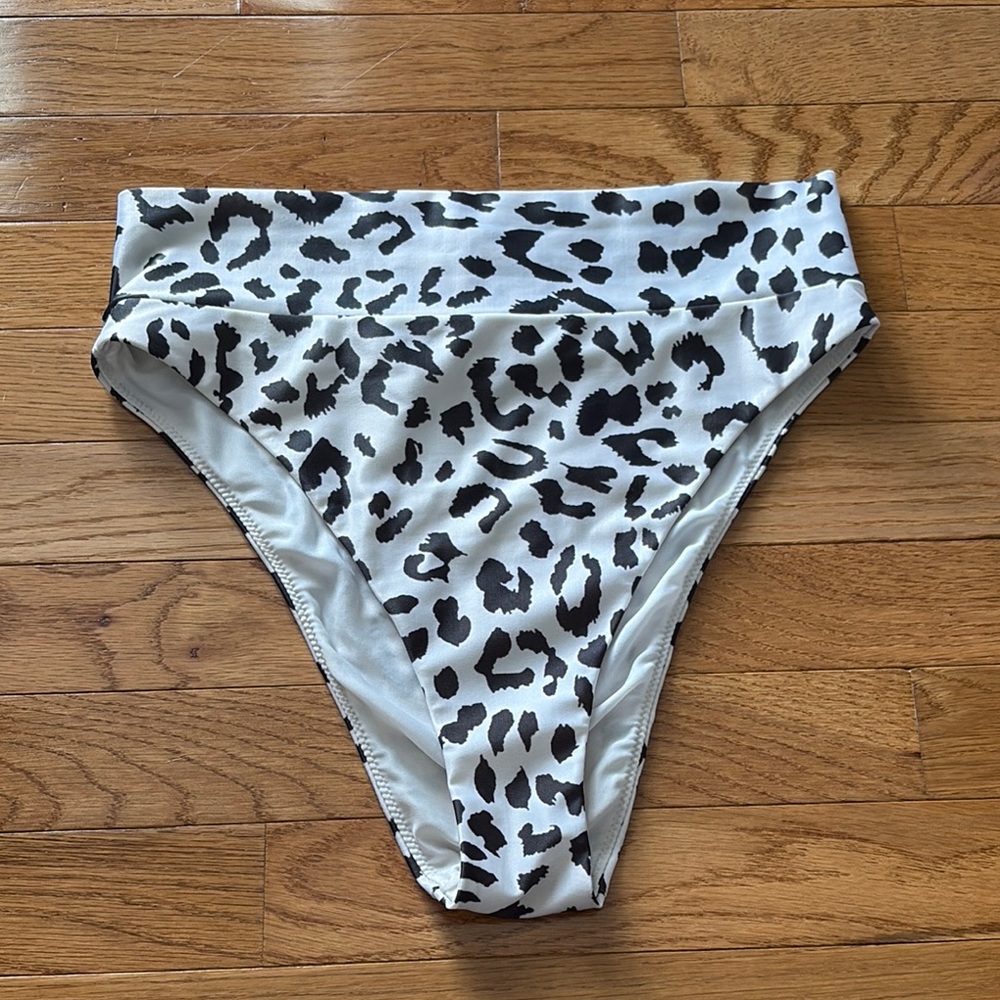 Leopard Print High-Waisted Bikini Bottom